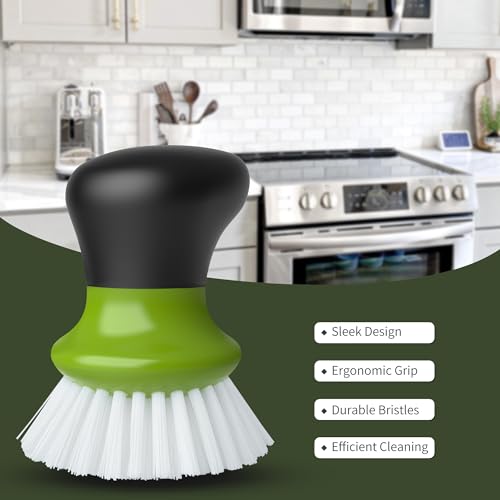 MR.SIGA Dish Scrub Brush, Palm Brush Dish Scrubber, Green, Pack of 2 - color: Green
