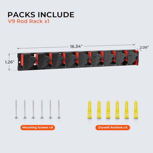 KastKing GravityLock V9 Vertical Fishing Rod Holder, Holds 9 Fishing Rods - color: V9 1-pack (store 9 combos)
