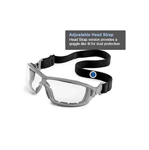 Gateway Safety 22ST79 Silverton Strap Version Safety Glass, Gray Frame - Clear FX2 Anti-Fog Lens, One Size - color: Clear Fx2 Anti-fog Lens, style: Strap