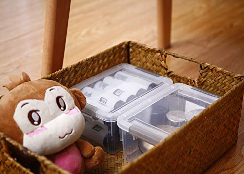 Citylife 10Packs 1.3Qt Small Storage Bins with Lids,Stackable Clear - color: Clear White, size: 1.3 QT(10 Pack)