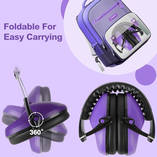 Floriogra Noise Cancelling Headphones for Kids/Toddler 28dB SNR Ear Muffs - color: Purple
