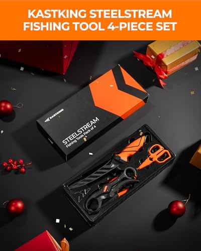 KastKing SteelStream Fishing Tool Set, Fishing Gear | Corrosion Resistant Fishing Pliers, Fillet Knife, Scissors, 55 lb Floating Fish Lip Gripper, Multi-Function Fishing Tools