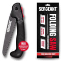 SERGEANT Folding Hand Saw with Pouch. Pruning hand saw. Best for Wood, Bone, PVC, Tree Pruning, Gardening, Camping, Hunting, Outdoors, Tool Box. Rugged 7" Steel Blade & Slip-Resistant Rubber Grip.