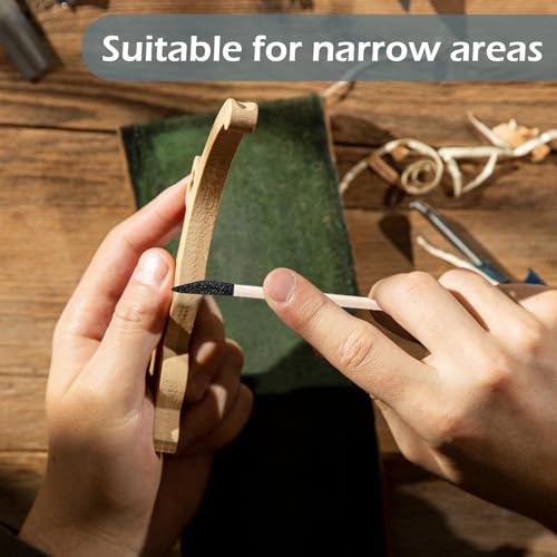 Sanding Sticks 50 Pcs, Double-Ended Sanding Tools for Wood & Plastic Models, 120/280 Grit, 5.4 x 0.2 Inch - Fine Detailing in Tight Spaces with Matchstick Design