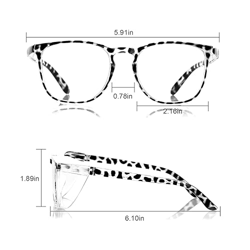 Safety Glasses Goggles for Women Girls Anti Fog Protective Eyewear Glasses - color: Blue+ New-tortoise