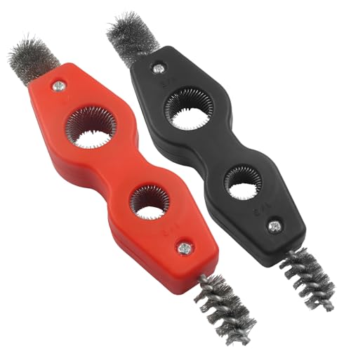 Copper Tubing Brush, 4 in 1, 1/2 in and 3/4 in, Red and Black - color: Red and Black