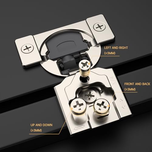 Chibery 4 Pack 3/4" Overlay 3D Soft Close Concealed Kitchen Cabinet Hinge for Face Frame Door, Pre-Assembled Easy-on Dowels, Self Closing Hidden Satin Nickel, 105° Open Concealed Stainless Steel - size: 3/4 inch Overlay