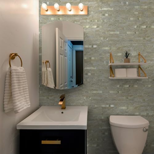 StyloVue 20 Sheets Peel and Stick Backsplash for Kitchen, Sandstone with Metal Gold Look Stick on Tile Upgrade Your Kitchen Backsplash, RV, Fireplace - color: Sandstone With Metal Gold