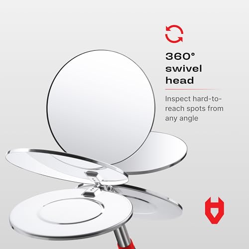 NoCry Heavy Duty Telescoping Inspection Mirror — 30in Extendable Reach - style: Telescoping Inspection Mirror