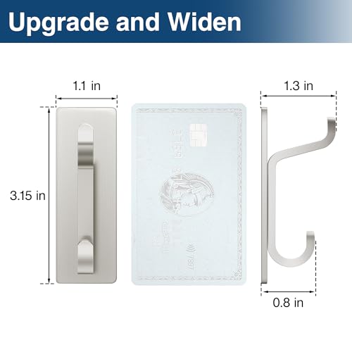 pickpiff 13LB Strong Stick-on Hooks for Coat & Towel, Brushed Nickel 4 Pack - color: Brushed Nickel, size: 4 Pack