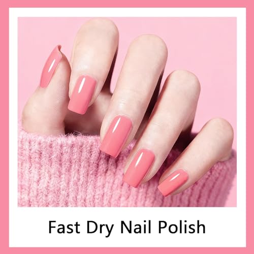 OpenLive 16.5ml Pink Nail Polish Large Volume Quick Drying Nail Polish, Fast Drying and Long Lasting Color Nail Art DIY Home Manicure Gift for Women - color: Pink