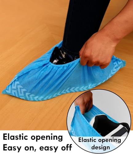 Shoe Covers Disposable Non-slip,Durable & Breathable Booties for Shoes Covers,Foot Covers for Shoes Disposable,Stretchable Fits Up to Size 13 US Men,X-Large 50 Count - size: Blue Set of 50(XL)