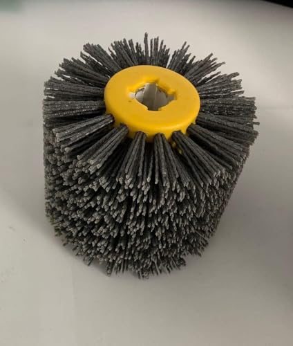 Professional Abrasive Nylon Drawing Wheel Drum Burnishing Brush – Ideal for Wooden Polishing | Durable 60 Grit Black | 1 Pack - size: 60 Grit, Black