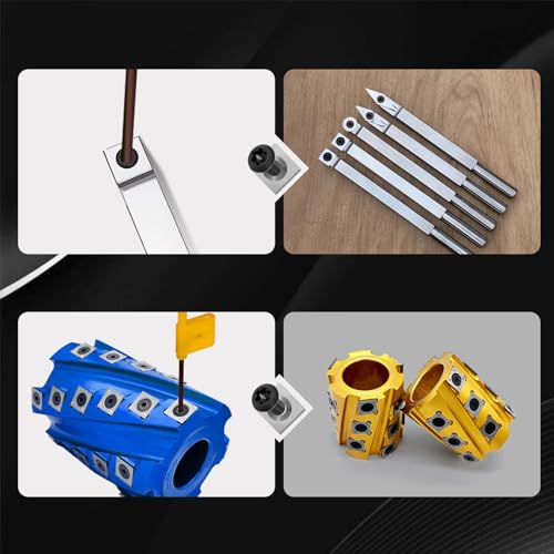 12 x 12 x 1.5mm Tungsten Carbide Inserts Set, 35 Degree Square Straight Carbide Inserts Lathe Tools for Spiral Helical Planer And Slab Flattening Router Bit,Supplied with 10 pcs Screws - size: 12MM