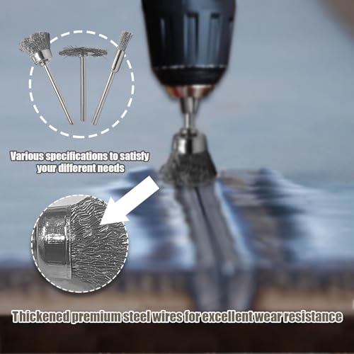 75Pcs Wire Brushes Set Steel Wire Brush Polishing Wheels Full kit 1/8" Shank Accessories for Rotary Tools