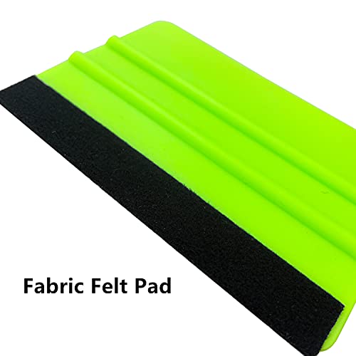 CCyanzi 4inch Vinyl Squeegee Tool Window Film Squeegee Decal Scraper Sign-Making Graphic Wallpaper Application, Felt Edge Protection Prevents Scratches - 10Piece Green - color: Green