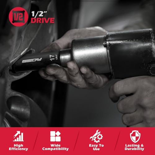 Master 1/2" Drive Impact Socket Set, 67-Piece Standard & Deep Master Impact Socket Set SAE 3/8"-1-1/4" & Metric 8-24mm Socket Set with Ratched Hand, Extension Bar, Reducer, Impact Universal Joint,Cr-V - style: 1/2" | 67-Piece Master Set