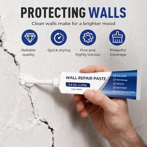 Wall Repair Kit, Quick Drying Paste for Holes & Cracks, Scraper & Sandpaper