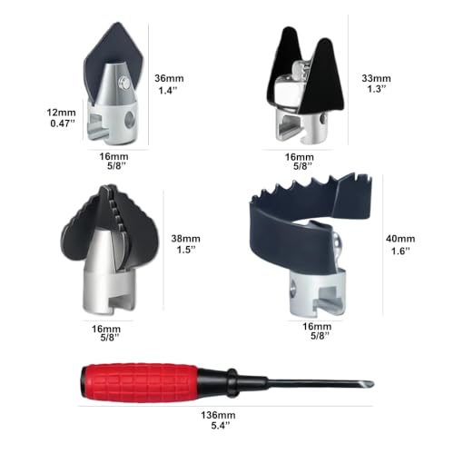 Power Drill Drain Auger Attachment for Toilet, Sink Drain Cleaner Tool