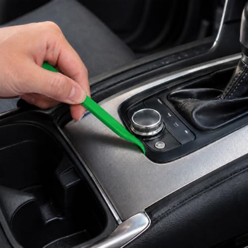Crevice Cleaning Tool, 9 PCS Carbon Fiber Plastic Scraper Tool Set for Car Detailing - color: Green