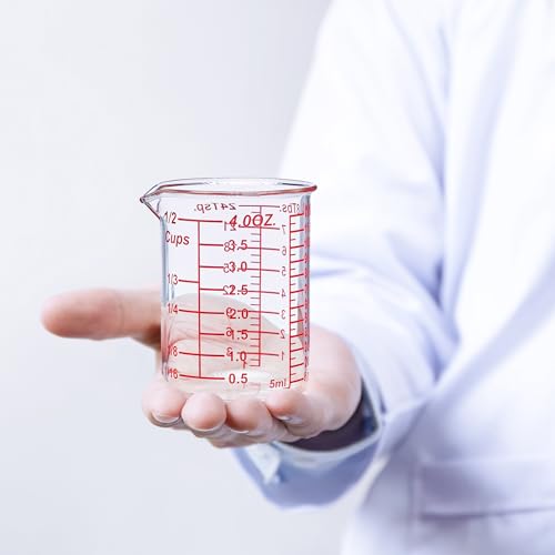 Ackers BORO3.3 4 oz/120 ml Glass Measuring Cup with V-Shaped Spout, 1 Count - size: 120 ML (4 Oz)-SINGLE