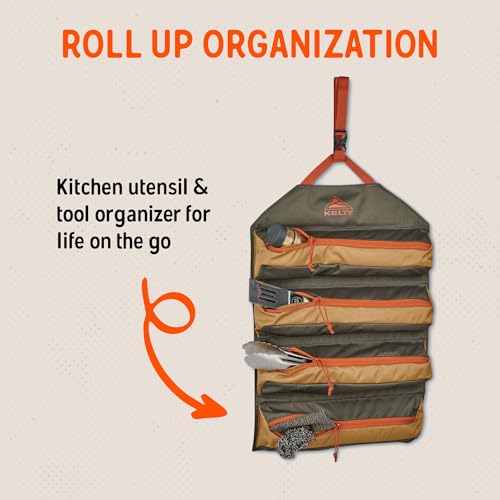 Kelty Chef Roll – Kitchen Basics Organization Kit for Cooking Tools, Knives, Deep Zippered Pockets, Rollup Storage
