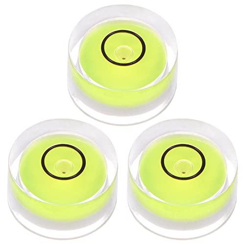 HARFINGTON 3pcs Round Bubble Level 15x8mm Mini Circular Bullseye Spirit Levels Degree Marked for Leveling Camera Tripod Telescope Workshop Turntable, Lime - color: Lime (Black Circle), size: 15x8mm