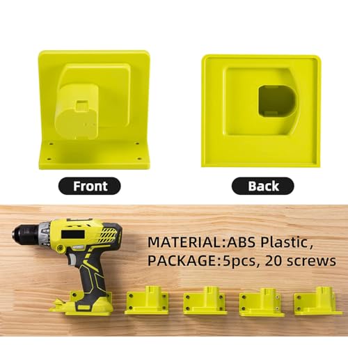 5 Pack Tool Holder Compatible with Ryobi 18V Wall Mount Plastic - size: 5 Pack