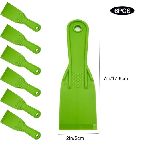 Plastic Putty Knife, 2" Flexible Paint Scraper Spackle Tool, 6/Pack