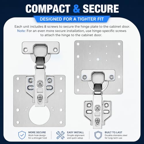 8PCS Thickened Hinge Repair Plate,Repairing Cabinet Doors with Loose Hinges