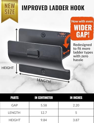 Ladder Hook - Black Heavy Duty Garage Wall Hanger - Utility Tool Storage - color: Black, size: Single Hook