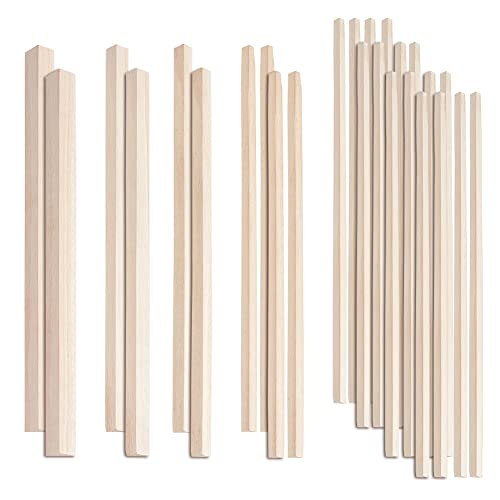 OLYCRAFT 26Pcs Triangle Wood Sticks 5 Sizes Unfinished Wooden Strips Triangle Dowels Strips Wooden Dowel Rod Natural Wood Sticks Model Accessories for DIY Craft Supplies - color: Triangle - 5 Size