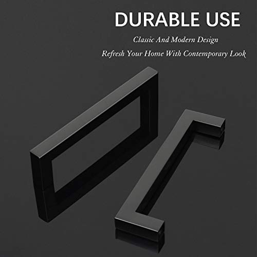 KNOBWELL 6 Pack 5 inch Black Cabinet Handles Drawer Pulls Kitchen Handles - color: Matte Black, size: Hole Center:5 inch(128mm)