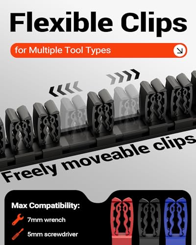 DEHOYI Magnetic Screwdriver and Wrench Organizer for Workshop, Garage | Heavy-Duty Tool Organizer with Magnet & Space-Saving Tool Holder | Gift for Father, Brother, Boyfriend (2 PCS) - color: Black, size: 2 pcs