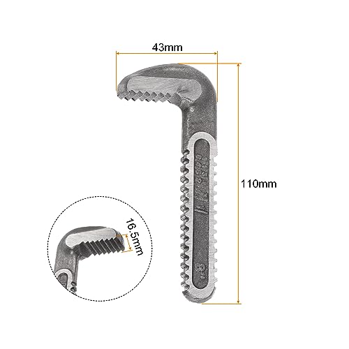 HARFINGTON Pipe Wrench Hook Jaw 8" Plumbing Wrench Replacement Jaws Carbon Steel for 8" Adjustable Wrench - size: 8"