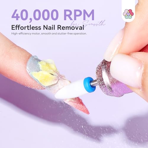 SAVILAND Nail Drill Professional 40000RPM 30S Fast Removal for Acrylic Nail - color: Purple