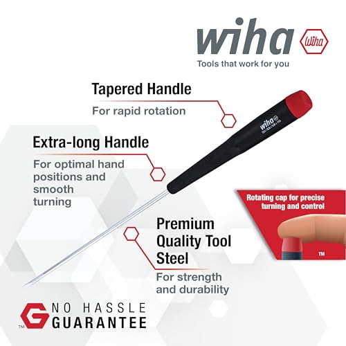 Wiha 26197 Precision Screwdriver Set, 7-Piece Mini Slotted & Phillips, PicoFinish Handles with Rotating Caps, Small Screwdrivers for Electronics & Fine Work