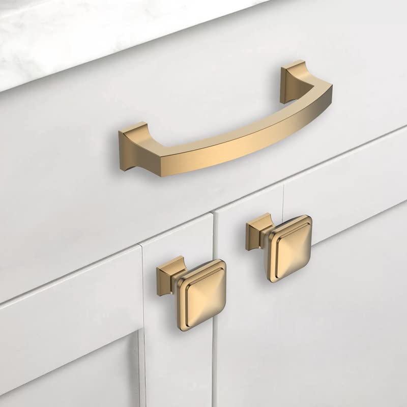 Asidrama 6 Pack 4 Inch(102mm) Hole Centers Champagne Bronze Kitchen Cabinet Handles, Brushed Brass Cabinet Pulls Gold Kitchen Cabinet Hardware for Cupboard Drawer Pulls Dresser Handles - color: Champagne Bronze, size: 4" Hole Center, style: 6 Pack