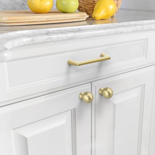 Asidrama 10 Pack 3 Inch(76mm) Brushed Gold Cabinet Pulls Cabinet Handles Cupboard Handles Kitchen Cabinet Hardware for Cupboard Drawer Pulls - color: Brushed Gold, size: 3" Hole Center, style: 10 Pack