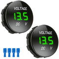 2 PCS DC 12V 24V Volt Meter, Car LED Digital Voltmeter Gauge - color: 2 PCS Green