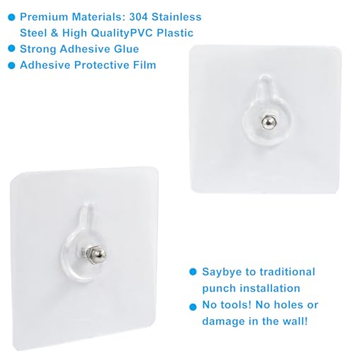 Hitefu Self-Adhesive Wall Hooks, 10pcs, 8mm - size: 8mm