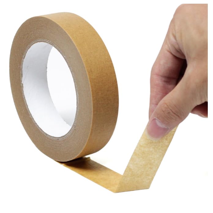 2 Pack Brown Painters Tape 1 inch Wide Brown Masking Tape Paint Tape Brown Paper Tape 1 inch x 55 Yards x 2 Rolls (110 Yards in Total) - color: Brown, size: 1 Inch (2-Pack)