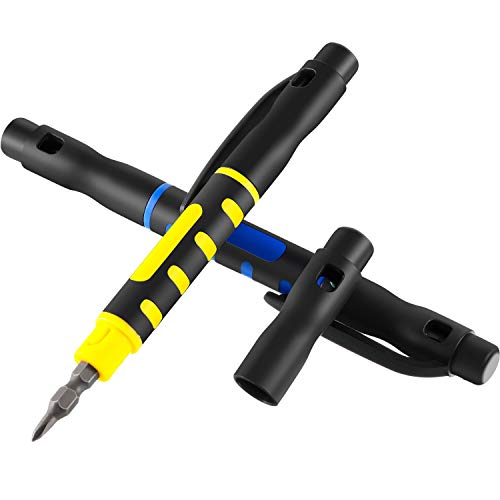 Mudder 4 Pcs Pen Screwdriver 4 in 1 Multipurpose Crossing Flathead