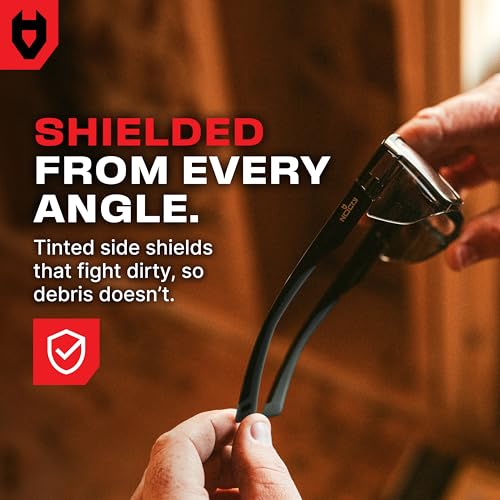 NoCry ANSI Z87.1 Safety Glasses with Readers 1.5 with Anti Fog & Anti Scratch Coating — Full Lens Safety Reading Glasses for Men & Women — Protective Eyewear with Side Shields and 100% UV Protection - color: Black & Black