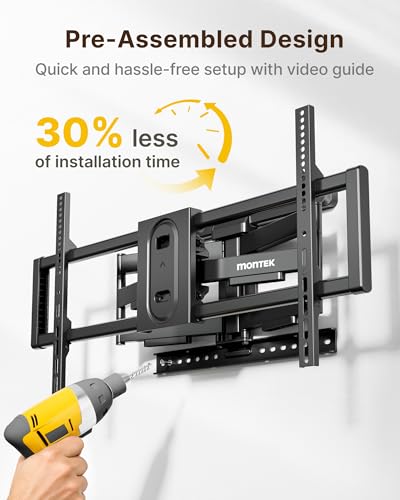 monTEK Full Motion Dual Arm TV Wall Mount for 43-90 Inch TVs - size: 43"-90" Full Motion