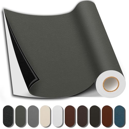 Shagoom Leather Repair Kits, Large Vinyl Repair Patch for Couches Furniture - color: Dark Grey, size: 3.5X79 inch