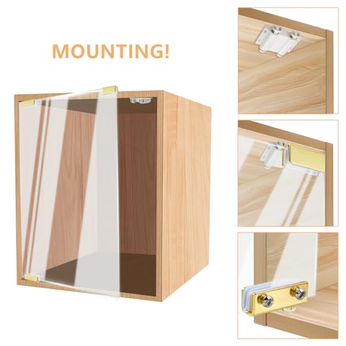 Glass Door Pivot Hinge Glass Door Magnetic Catch with Clamp Set - color: Gold