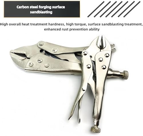 10-inch Locking Pliers, Curved Jaw with Wire Cutter - size: 10-Inch