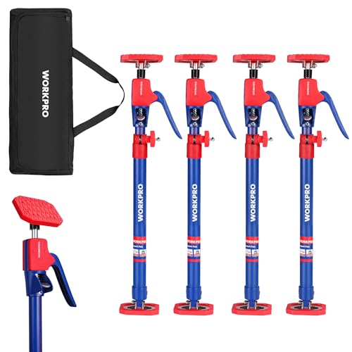 WORKPRO Cabinet Jacks, 23-5/8" to 45-1/4" Adjustable Support Pole, 4-Pack - size: Medium-23.6"-45.3" 4PC