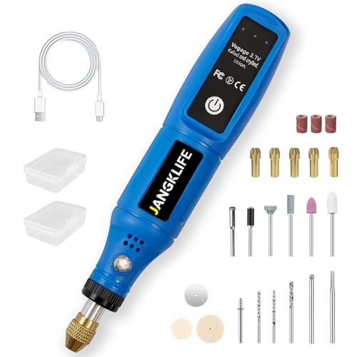 Cordless Rotary Tool, 3.7V Mini Rotary Tool Kit with 31 Accessories, 3-Speed Adjustment - Lightweight & Portable - Ideal for Polishing, Sanding, Grinding, Drilling, and DIY Crafts(blue)